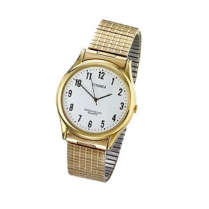 Menand#39;s Gold Expander Bracelet Watch