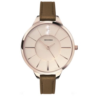 Sekonda Editions Crystalla Ladies' Rose GoldPlated Watch H.Samuel