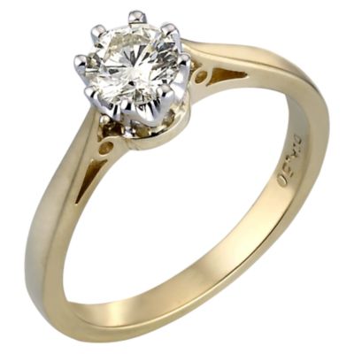18ct Gold 1/2 Carat Diamond Solitaire Ring