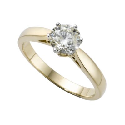 18ct gold one carat diamond solitaire ring