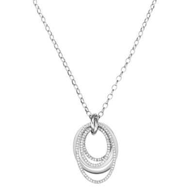 Dkny silver diamond ring necklace