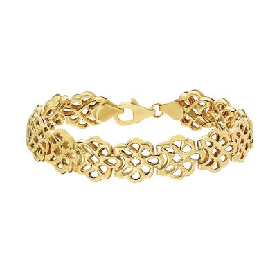 Together Silver & 9ct Gold Bonded Flower Design Bracelet H.Samuel