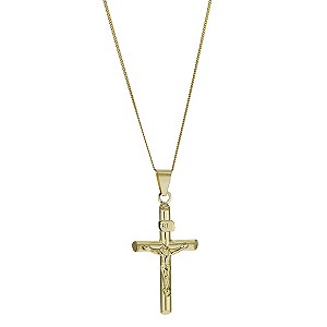 9ct gold Polished Crucifix Pendant