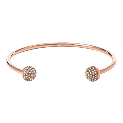 Fossil Rose Gold Tone & Crystal Bangle H. Samuel the Jeweller