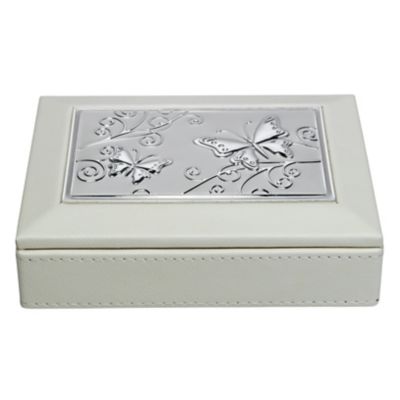 Cream Aluminium Inlay Jewellery Box H.Samuel