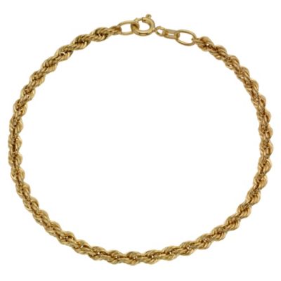 9ct gold 7.25`` Rope Bracelet