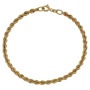 9ct Gold 7.25`` Rope Bracelet