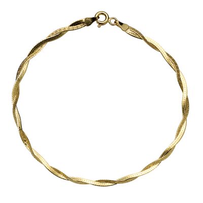 9ct gold Plaited Herringbone Bracelet