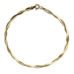 9ct Gold Plaited Herringbone Bracelet