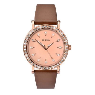 Sekonda Editions Ladies' Rose Plated Swarovski Element Watch H. Samuel the Jeweller