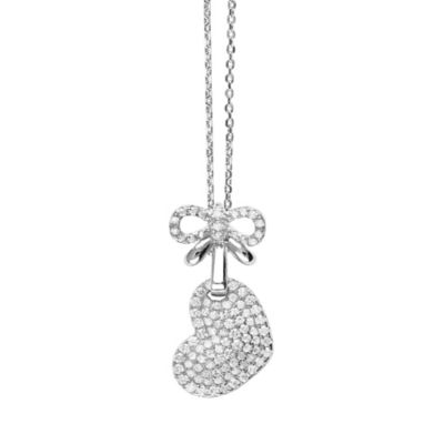 Tresor Paris white gold tone crystal heart necklace - Product number ...