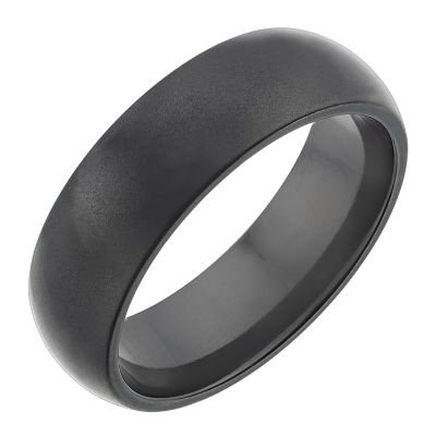 Men's black titanium ring Ernest Jones