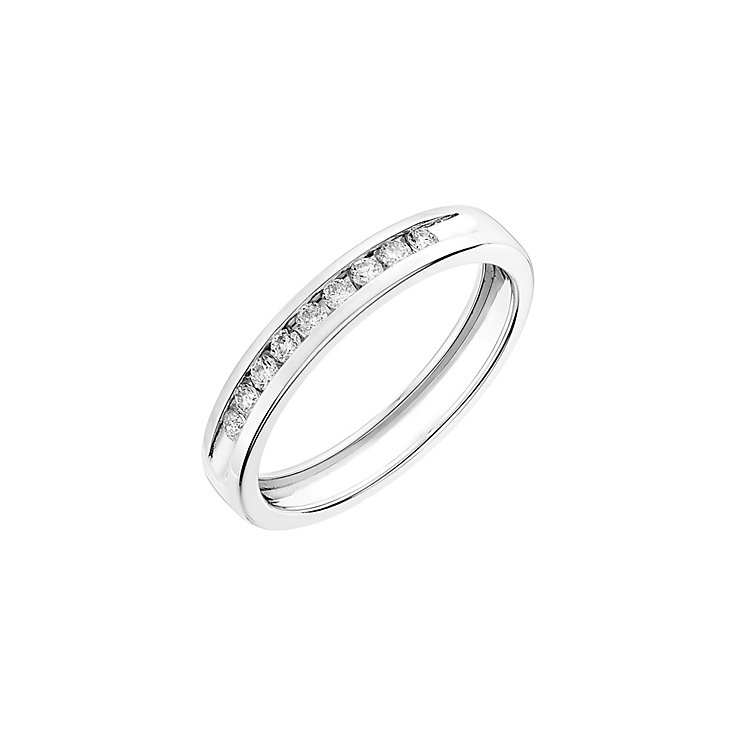 18ct white gold, 0.15CT diamond wedding ring - Ernest Jones