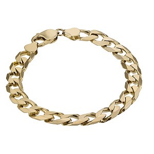 9ct Gold 8`` Solid Curb Bracelet