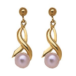 9ct Gold Freshwater Pearl Set Drop Earrings