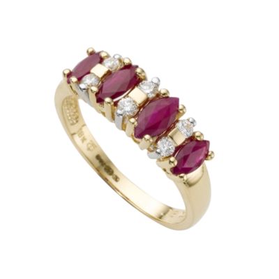 18ct gold ruby and diamond ring