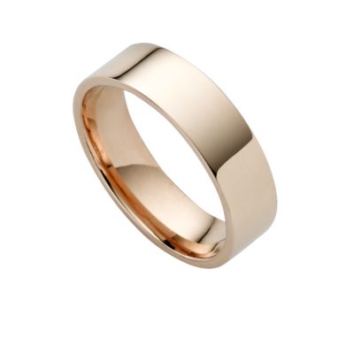 9ct gold super heavy flat 6mm wedding ring