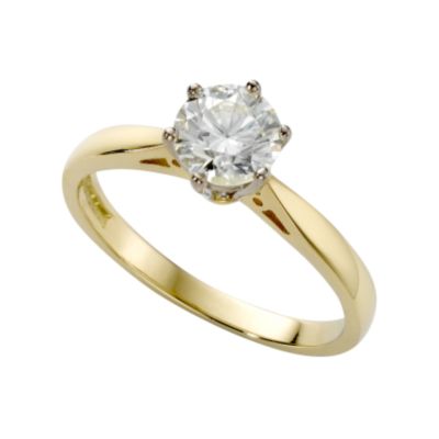 18ct gold three quarter carat diamond solitaire ring