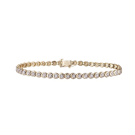 9ct gold half carat diamond tennis bracelet