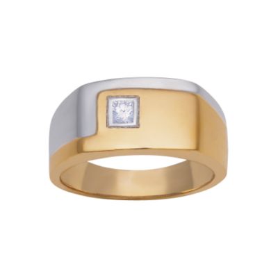 Men's 9ct two-colour gold diamond ring - Product number 2938456