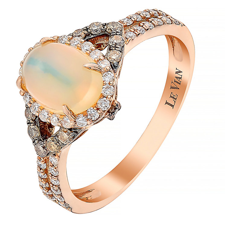 Le Vian 14ct Strawberry Gold diamond & opal ring Ernest Jones