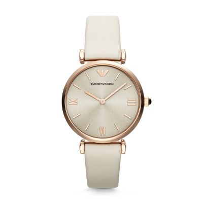 White And Gold Ladies Armani Watch
