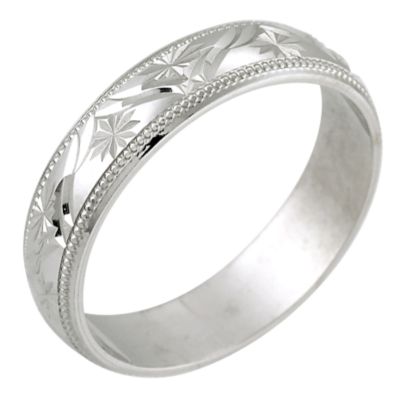 9ct white gold patterned wedding ring - Product number 3020878