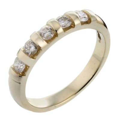 H Samuel 9ct Gold 1/4 Carat Diamond Ring