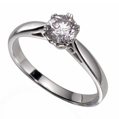 18ct White Gold 1/3 Carat Diamond Solitaire Ring - Product number 3027759