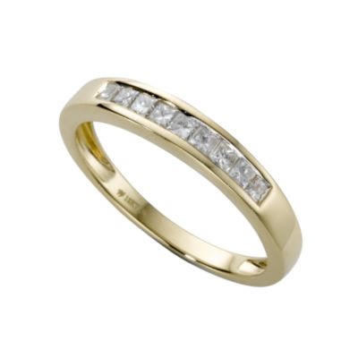 18ct gold 30 point diamond half-eternity ring