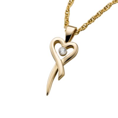 9ct gold diamond heart pendant - Product number 3045110