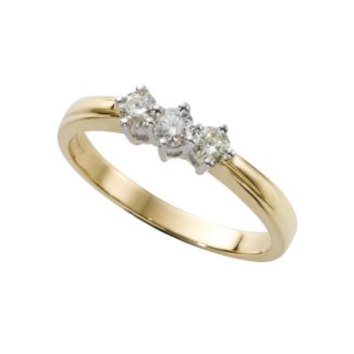 18ct gold third carat diamond three stone ring - Product number 3045188