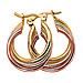 9ct Three Colour Gold Creole Earrings