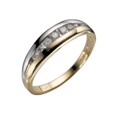 18ct two-colour gold diamond ring - Product number 3055892