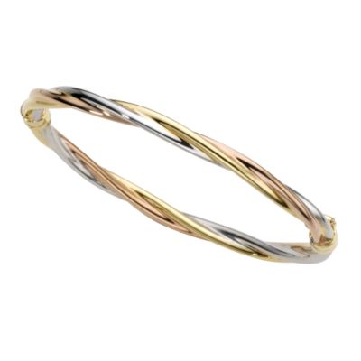 9ct three-tone twist bangle - Product number 3079546