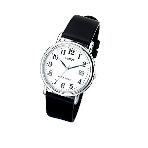 Menand#39;s Black Strap Watch