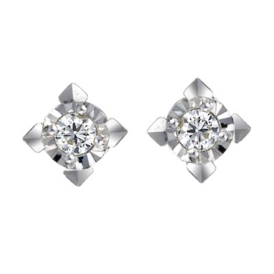 9ct White Gold Diamond Earrings - Product number 3097757