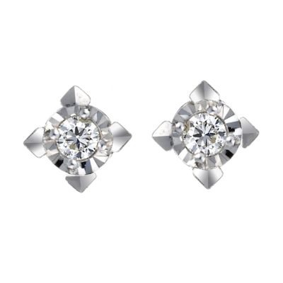 9ct White Gold 0.15 Carat Diamond Stud Earrings