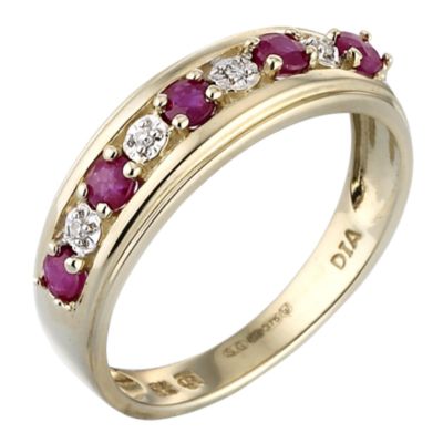 9ct gold Ruby and Diamond Eternity Ring