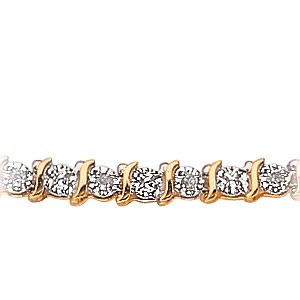 9ct Gold 0.23 Carat Diamond Tennis Bracelet