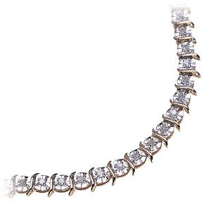 9ct Gold 0.96 Carat Diamond Tennis Bracelet