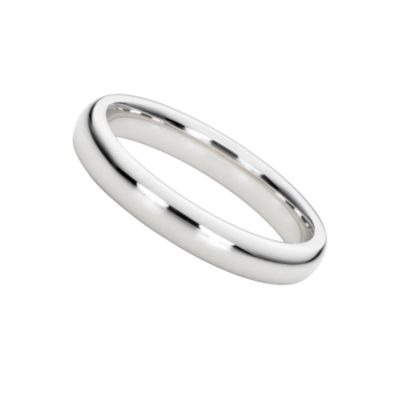 18ct white gold super heavy 3mm court ring