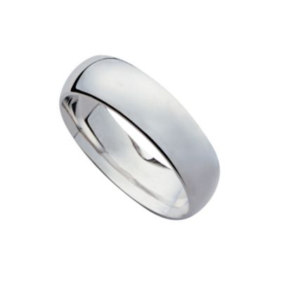 18ct white gold super heavy 6mm court ring