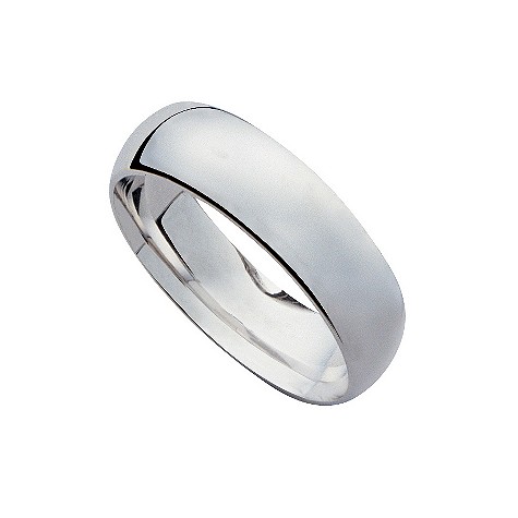 18ct white gold super heavy 6mm court ring