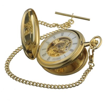 Jean Pierre gold-plated double hunter skeleton pocket watch - Product number 3158179