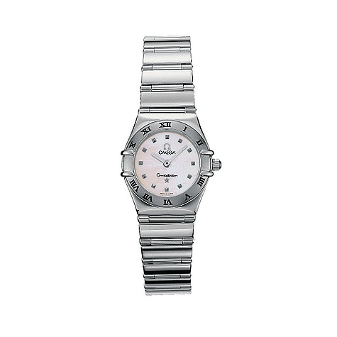 Omega ladies stainless steel mother of pearl