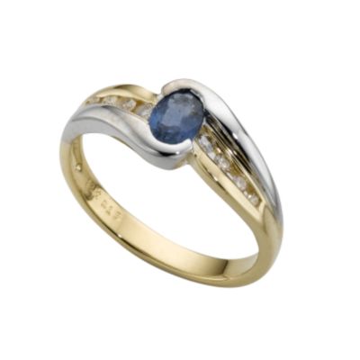 18ct twocolour gold sapphire and diamond ring