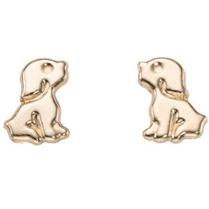 9ct Gold Puppy Stud Earrings