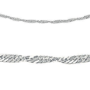 9ct White Gold Singapore Necklace