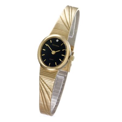 Ladiesand#39; Gold-plated Oval Dial Bracelet Watch